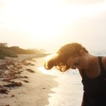 woman walking on the beach